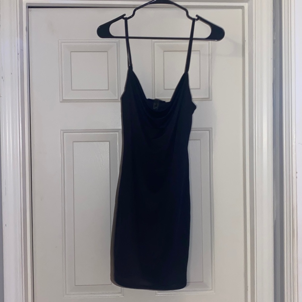 Soft black slip dress